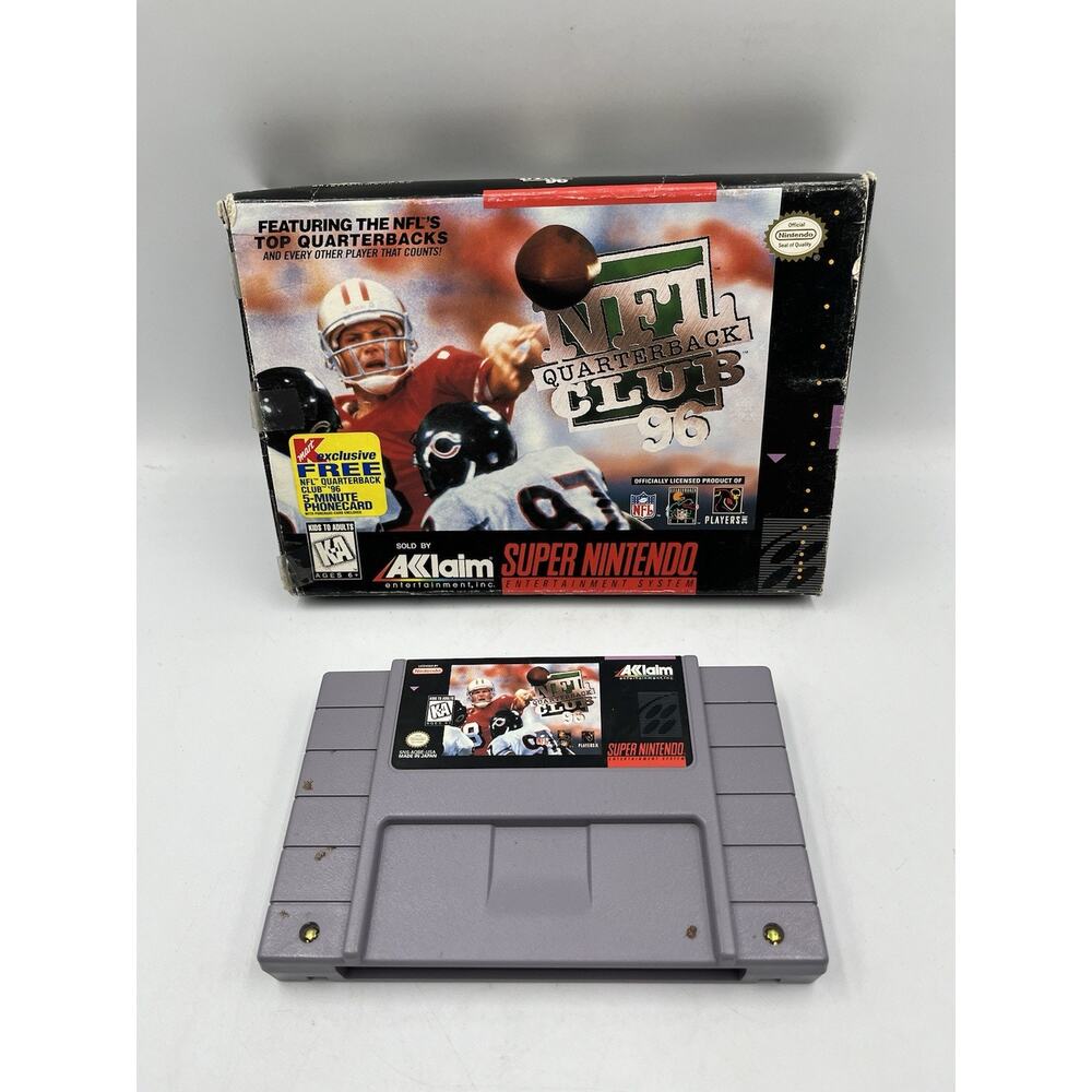 NFL Quarterback Club 96 (Super Nintendo Entertainment System, 1995) With Box